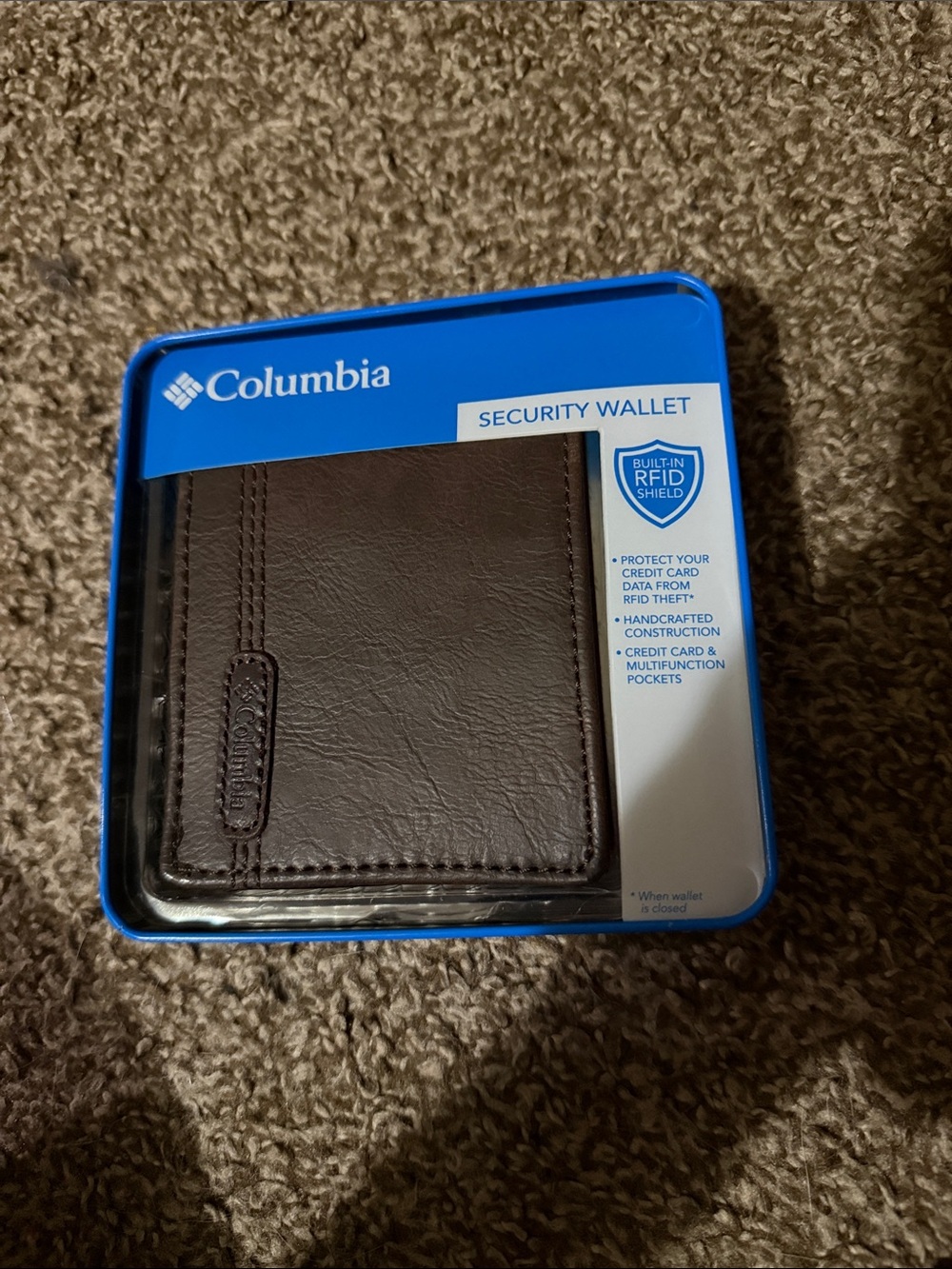Columbia Brown Leather RFID Security Wallet